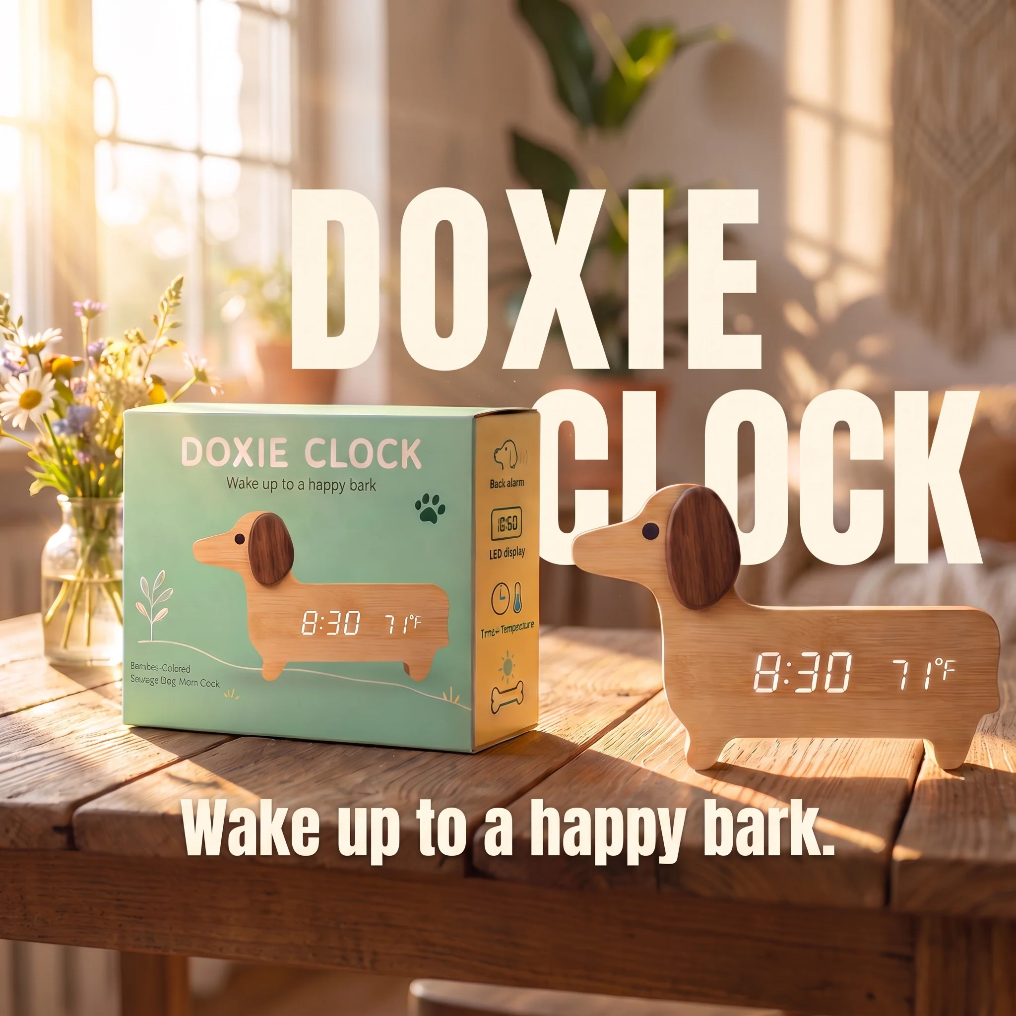 Doxie Clock - World's Cutest Dachshund Bark Alarm Clock